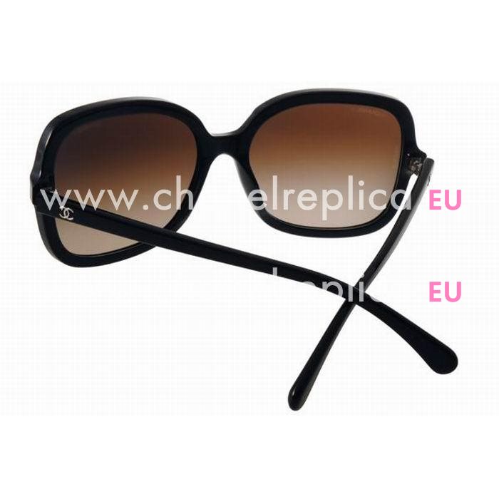 Chanel Plastic Frame Sunglasses Black apricot A7082801