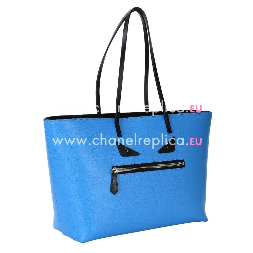 Fendi Monster Roll Calfskin Handle/Shoulder Bag Water Blue F1548704