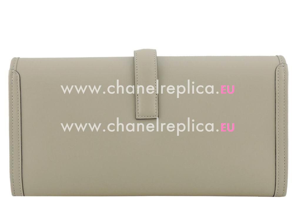 Hermes Pochette Jige Swift Leather Bag Gray H91653