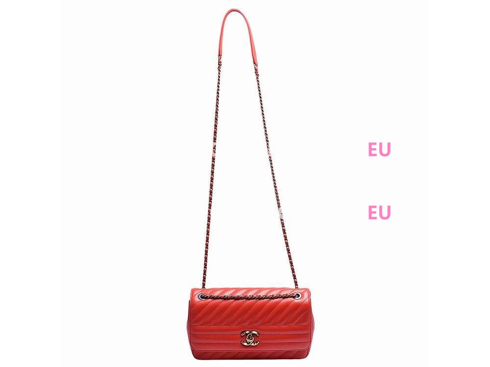 Chanel Calfskin Anti-Gold Coco Bag Orange-Red A896089