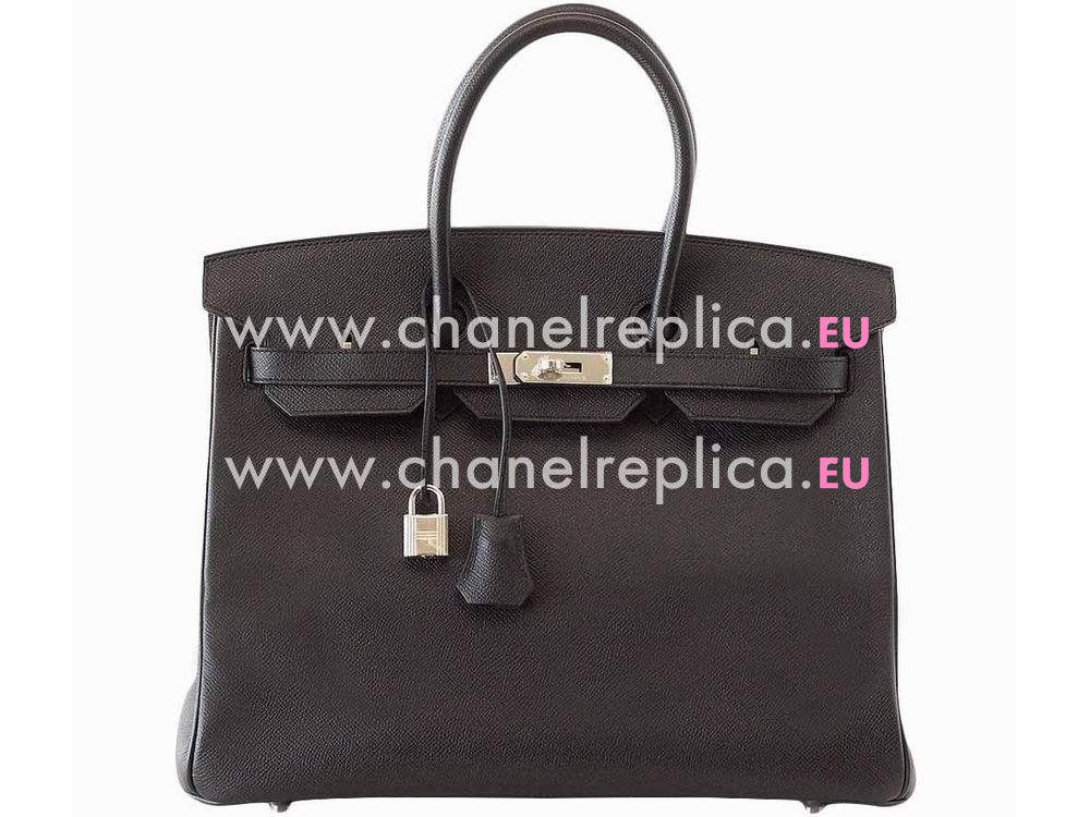 Hermes Birkin 35 Epsom Leather Jet Black Palladium Hand Sew H1035BSS