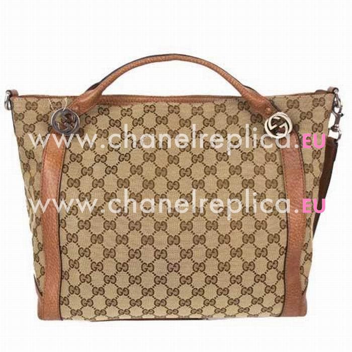 Gucci Miss GG Calfskin Weaving Hobo Bag In Khaki Coffee G5183732