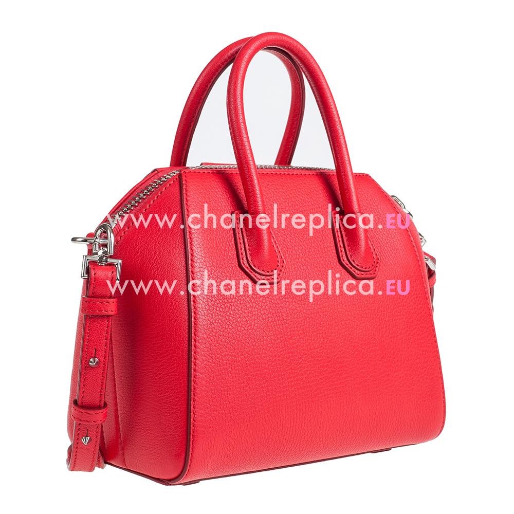 Givenchy Antigona Goat Skin Shoulder Tote Bag Mini Red A962D69