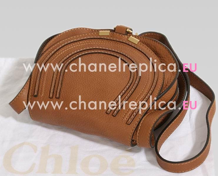 CHLOE Nano Marcie Calfskin Saddle Bag In Tan C451373