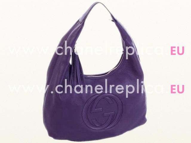 Gucci Soho Embossed Calfskin Tote Bag Purple G348924