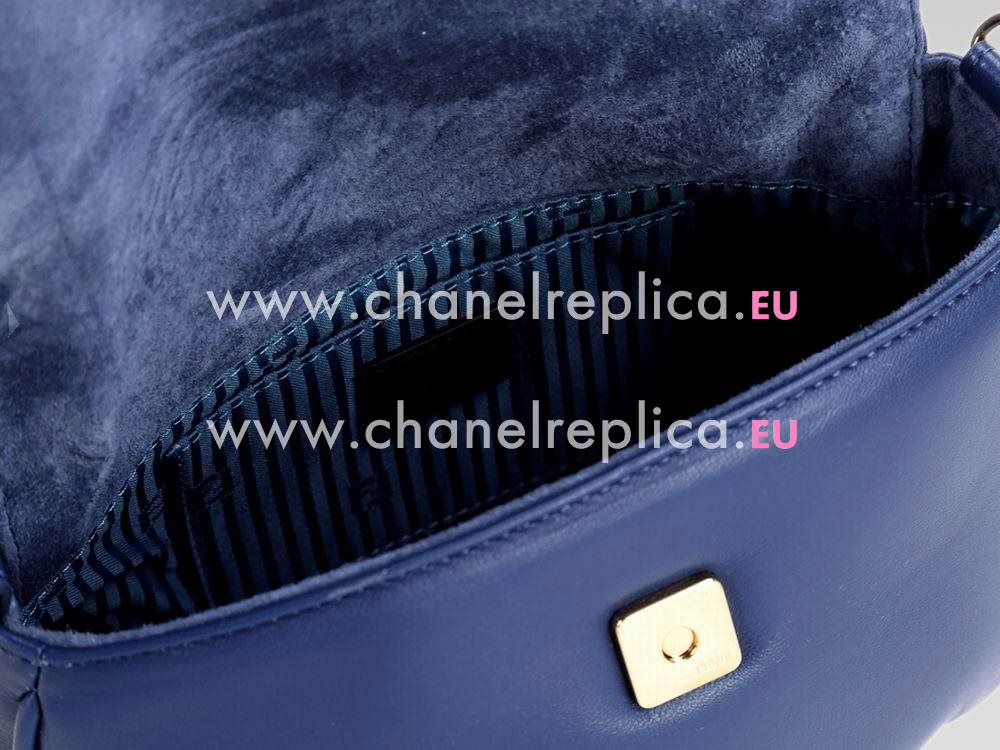 FENDI Mia Napa Lambskin Mini Chain Bag Blue F461833