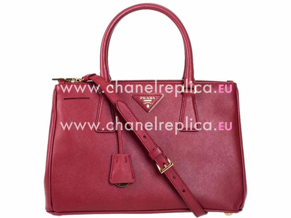 Prada Saffiano Lux Medium Cowhide Handbag In Red PR503171