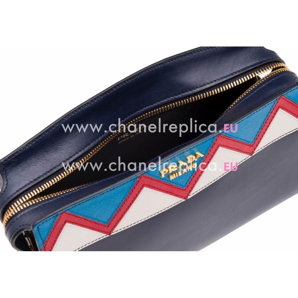 Prada Esplanade Calf/Saffiano Leather Shoulder Bag Baltic Blue P1BH0492