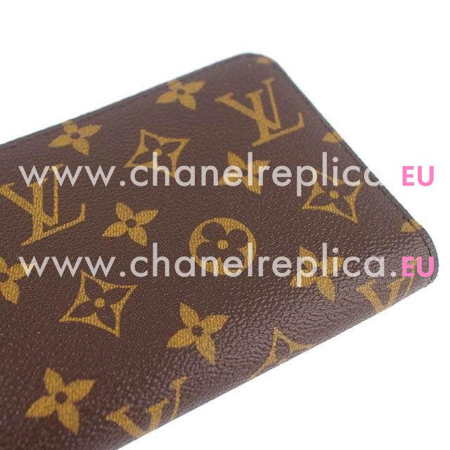 Louis Vuitton Classic Monogram Canvas Zipper Wallet Fuchsia M41895