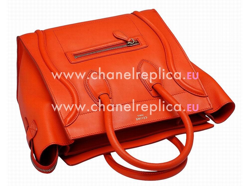 Celine Mini Square Luggage Smooth Calfskin Nano Orange CE52053