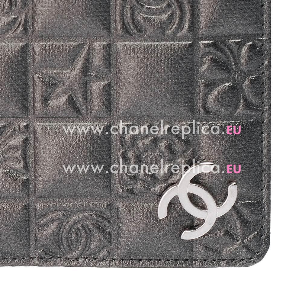 Chanel Classic CC Logo Calfskin Wallet Silvery Gray C6112104