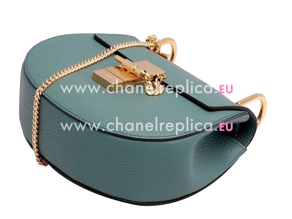 Chloe Drew Grain Golden Chain Mini Bag Stone Blue CH982804