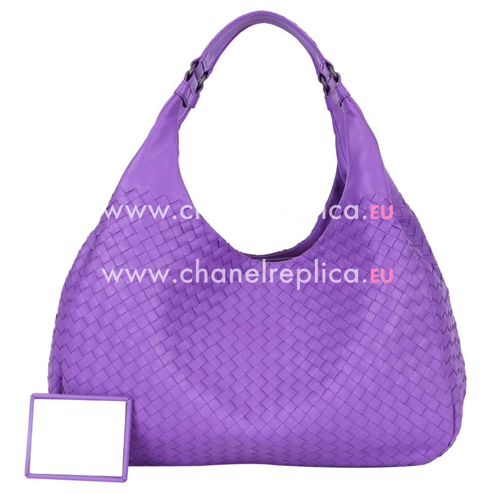 Bottega Veneta Campana Nappa Woven Large Shouldbag Purple B9110304