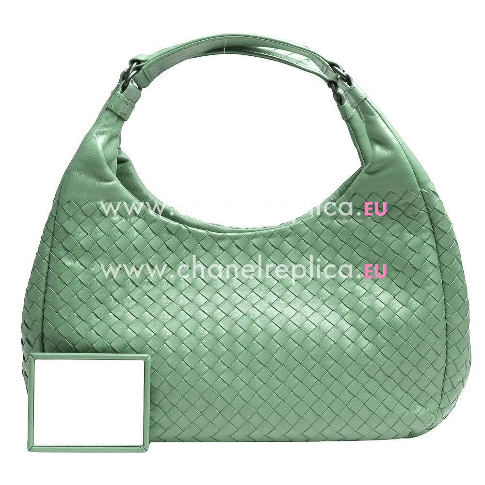 Bottega Veneta Campana Classic Nappa Woven Shouldbag Apple green B6110306