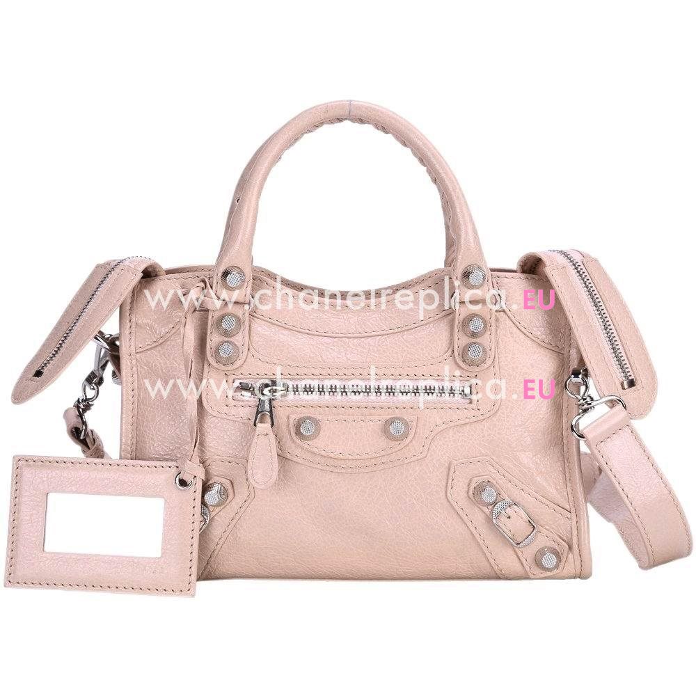 Balenciage City Lambskin Silvery hardware Classic Mini Bag Pink B5687210