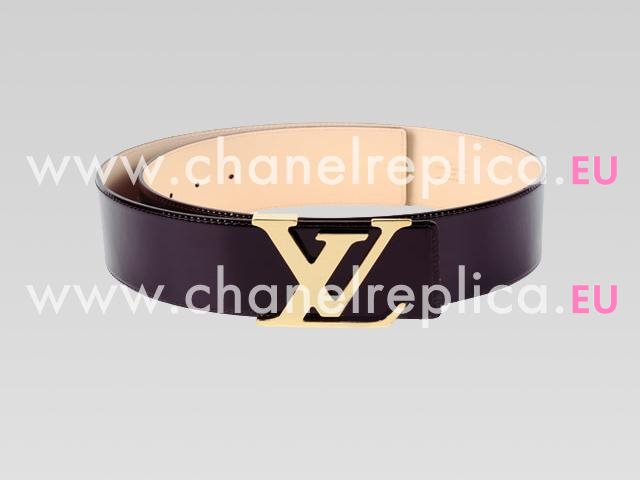 Louis Vuitton Initiales Patent Calfskin Belt Reddish Violet M9809V