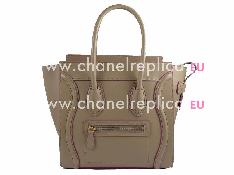 CELINE Calfskin Small Square Luggage Nano Bag Kakhi CE57602