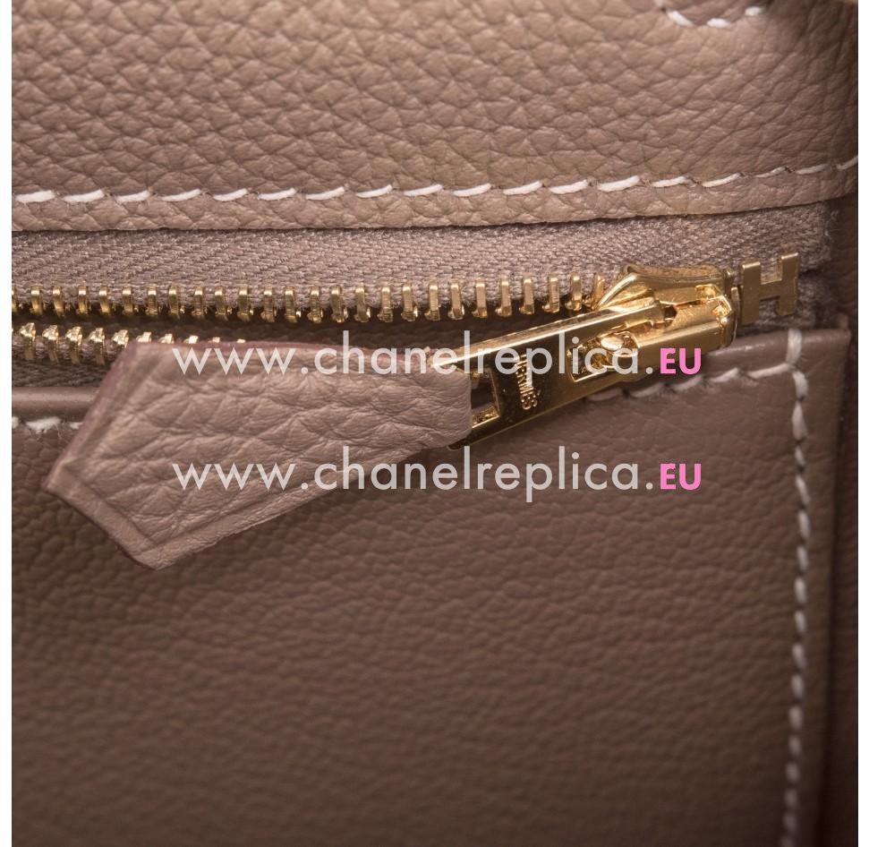 Hermes Kelly 28cm Etoupe Togo Leather Gold Hardware Hand Sew Bag HK1028TKG