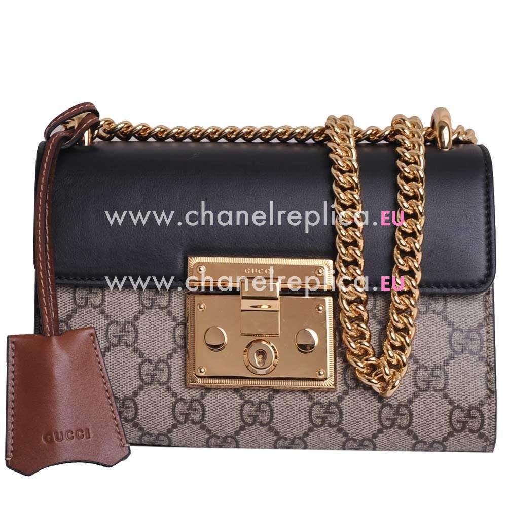 Gucci Padlock GG Logo Calfskin Bag In Coffee G409487