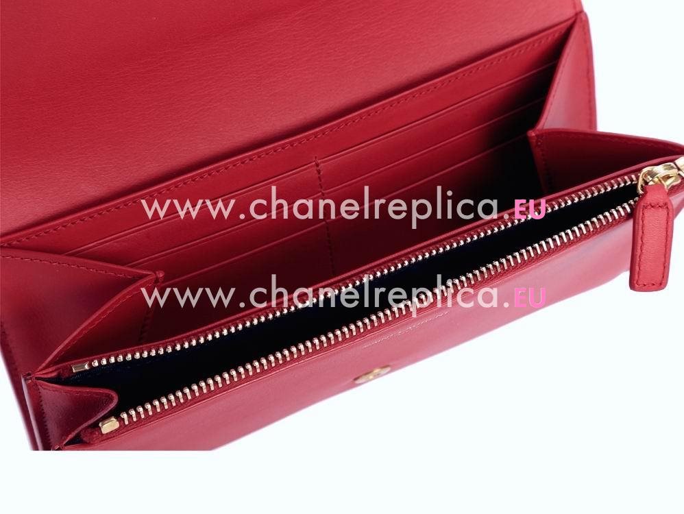 YSL Chyc Leather Leather Clutch Y Calfskin Wallets In Red YSL4709957