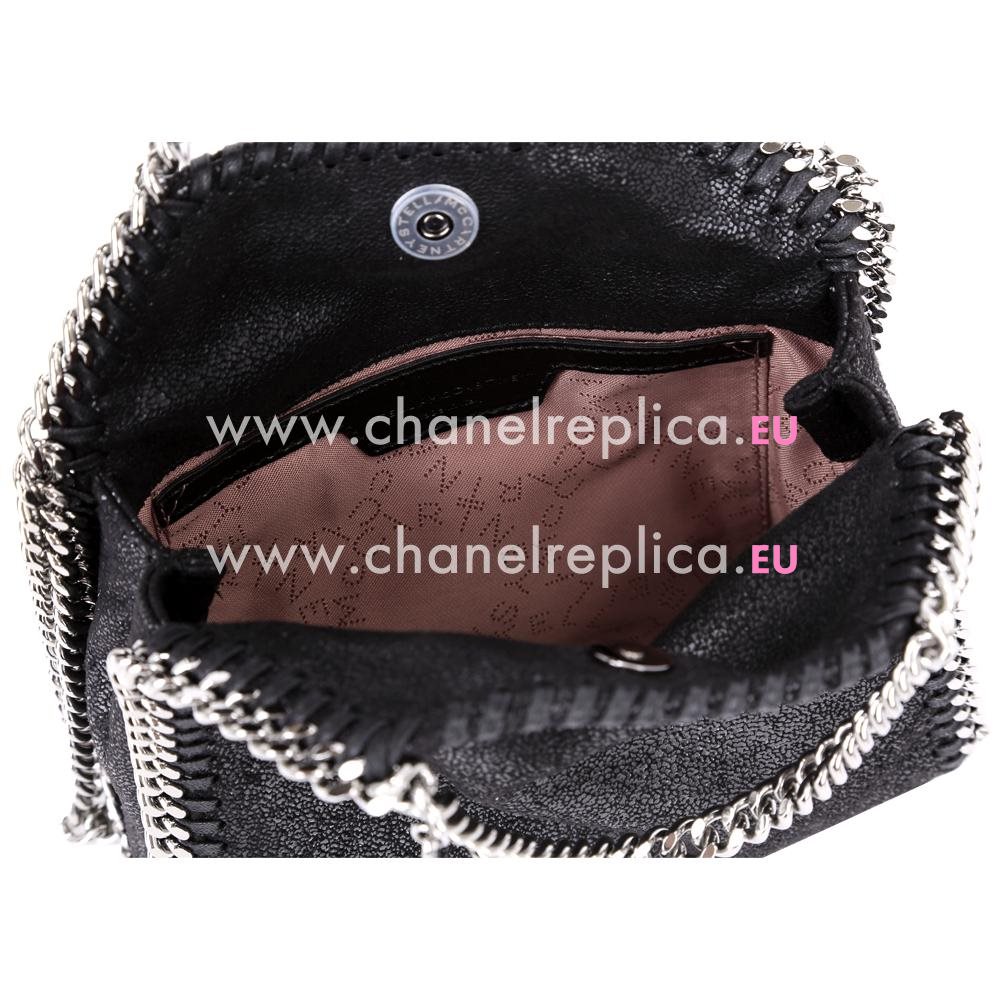 Stella McCartney Falabella Mini Silver Chain Bag Black S886650