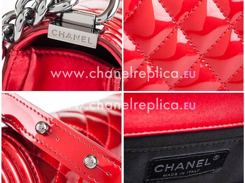 Chanel Boy Collection Patent Leather Mini Size Bag Red A67086