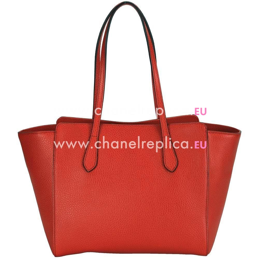 Gucci Swing Calfskin Leather Tote Bag In Red G5463388
