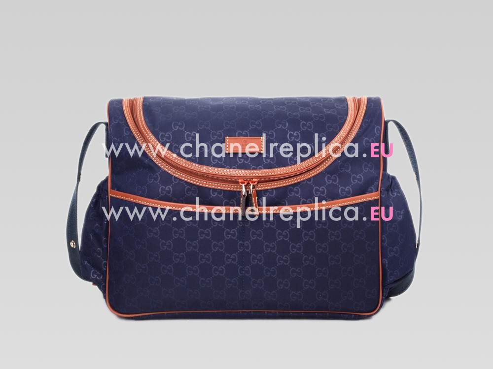 Gucci GG Canvas and Leather Ladies Shoulder Bag Blue G123326-B039
