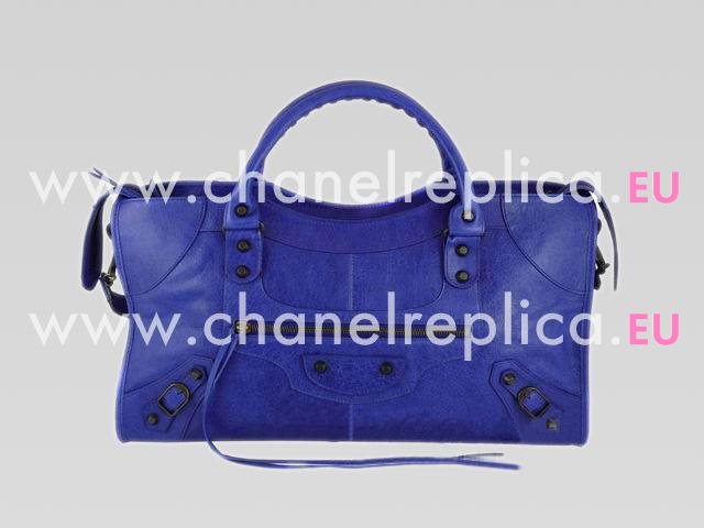 Balenciaga Part-Time Planet Small Stud Bag Sapphire Blue 168028SB