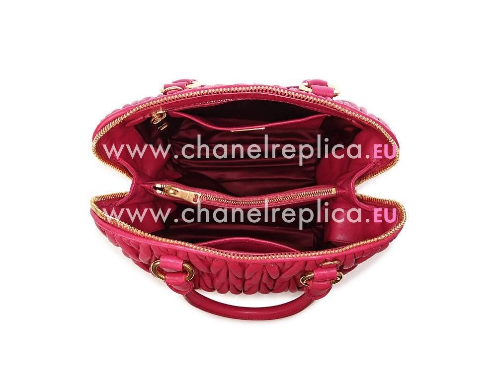 Miu Miu Matelasse Lux Nappa Leather Handbag In Red RL0098
