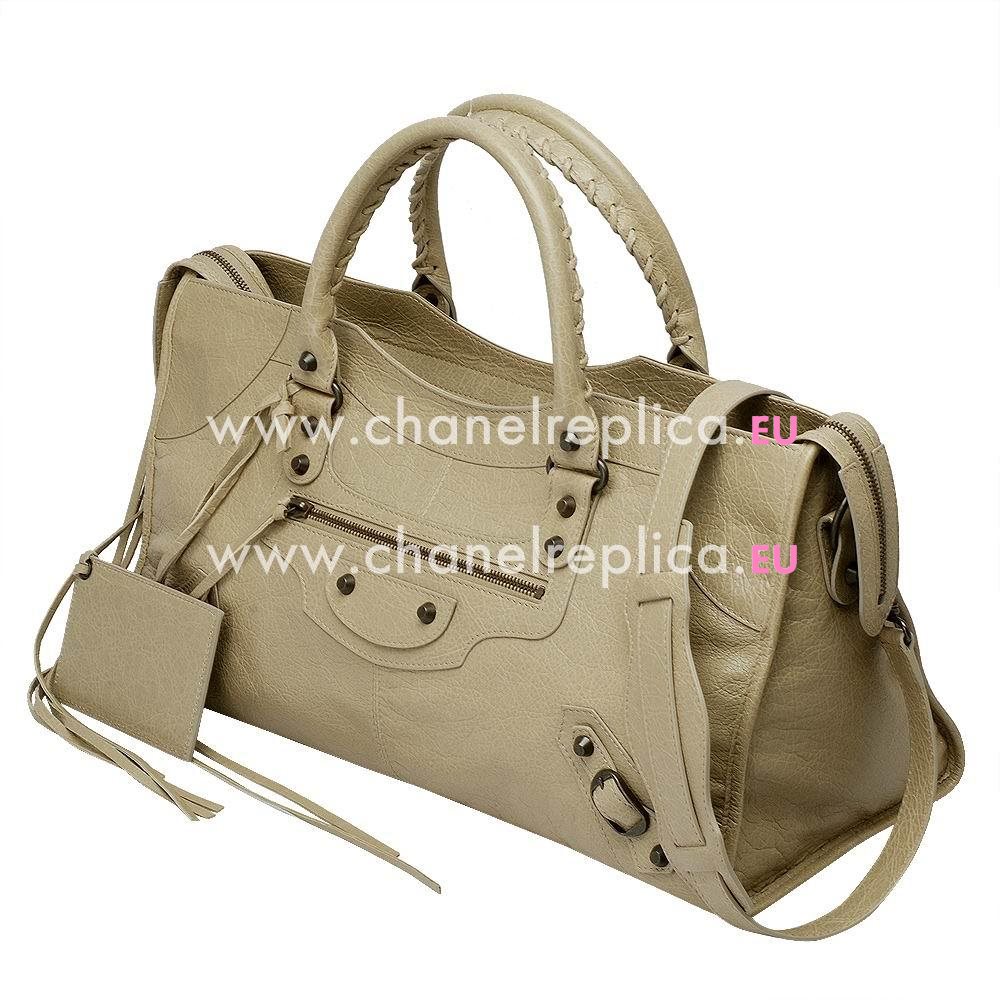Balenciage Part Time Lambskin Aged Brass hardware Bag Khaki B2055083