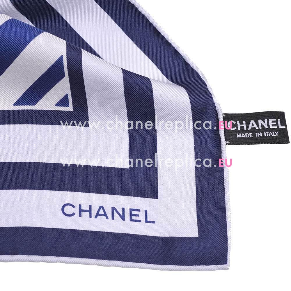 CHANEL Classic CC Logo Velutum Scarf In Blue C6102801