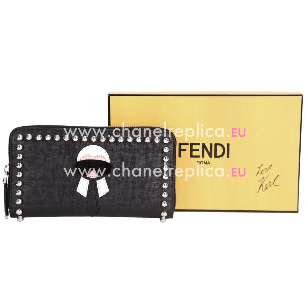 FENDI Forrver Classic Calfskin Wallets Black F1548723