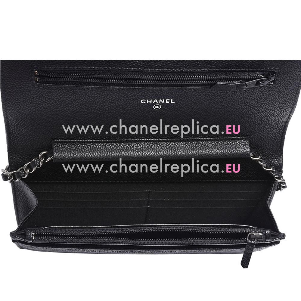 Chanel Caviar Anti-Silver Chain Boy Woc Bag Black A338144B