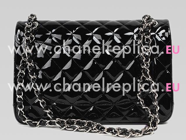 Chanel Patent Jumbo Flap Bag Black(Silver hardware) A28600PB