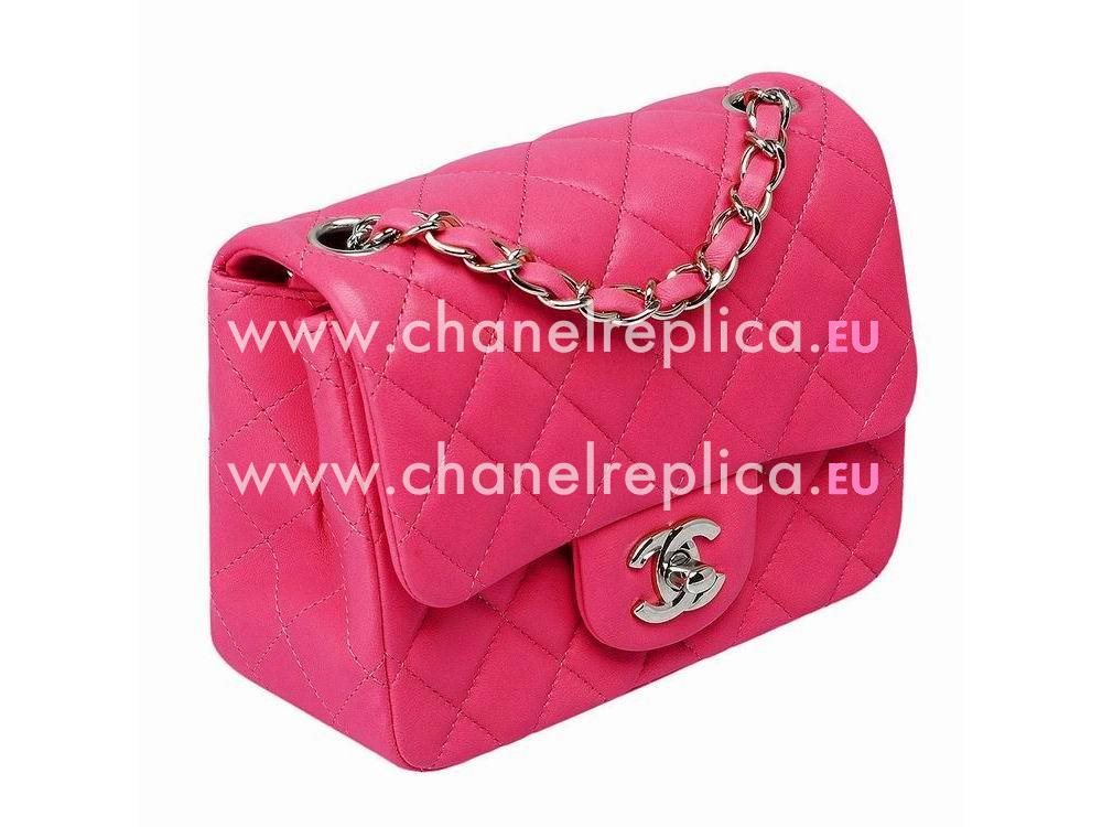 Chanel Mini Coco Lambskin Flap Bag Red(Silver) A35223