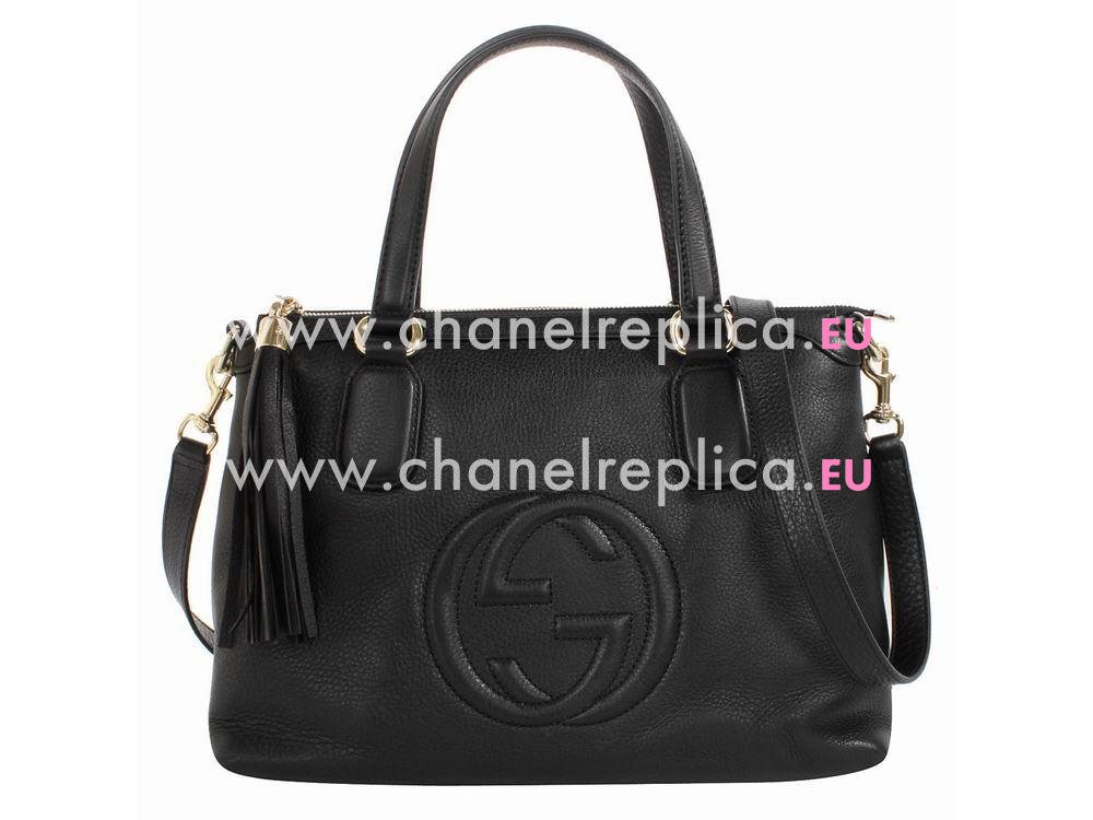 Gucci Soho Working Tote Calfskin Shoulder Bag Black G308362