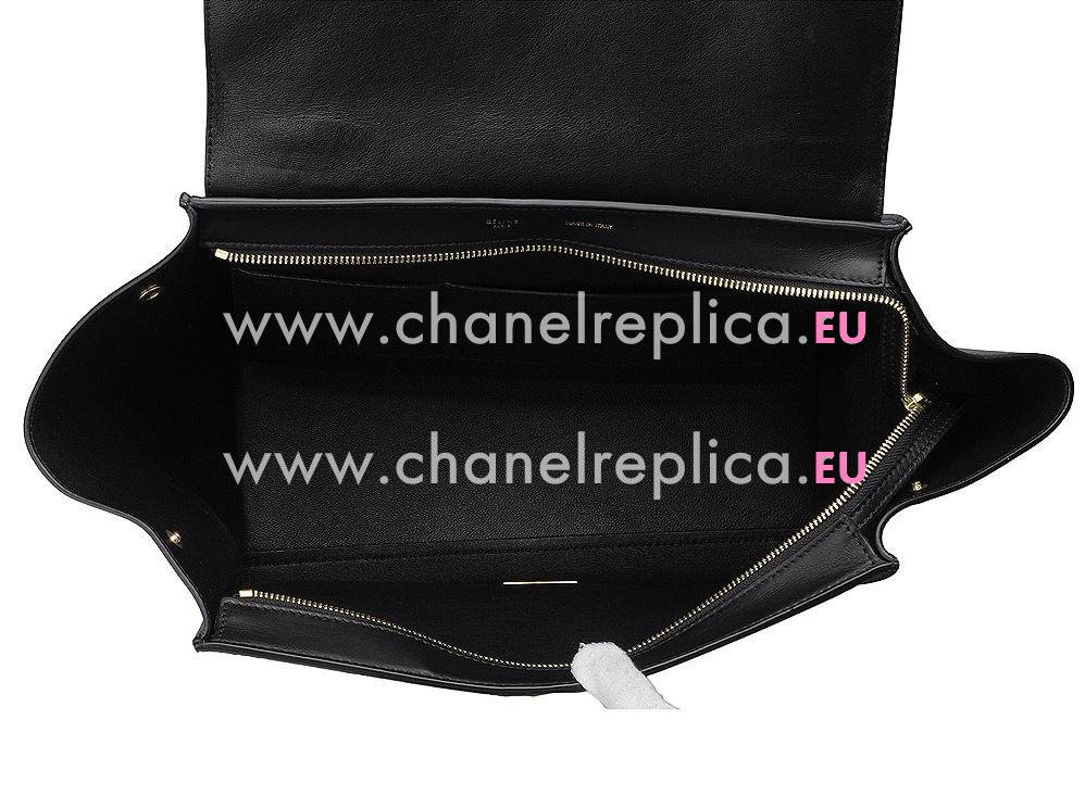 CELINE Medium Calfskin & Horsehair Luggage Coffee/Black CE491206