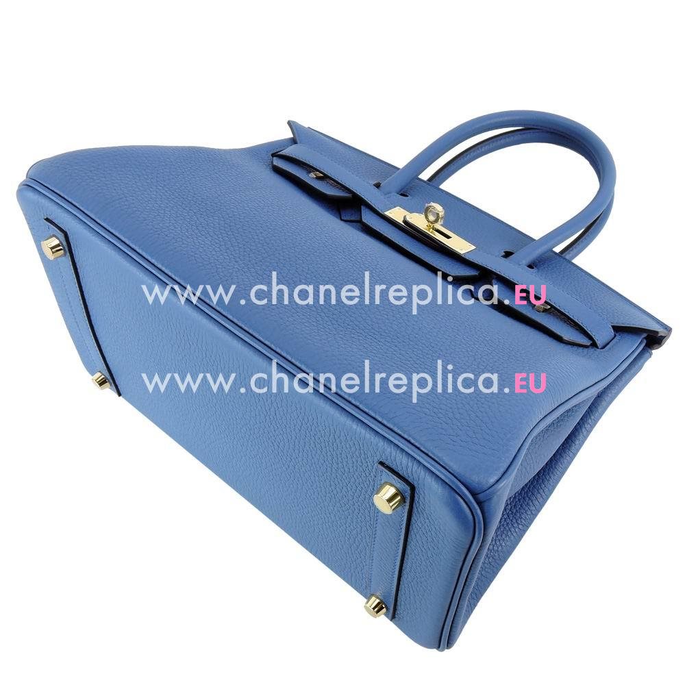 Hermes Birkin Togo 30cm Calfskin Handbag Blue Green H7041803
