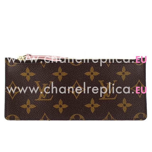 Louis Vuitton Classic Monogram Canvas Zipper Wallet Rose Ballerine M41739