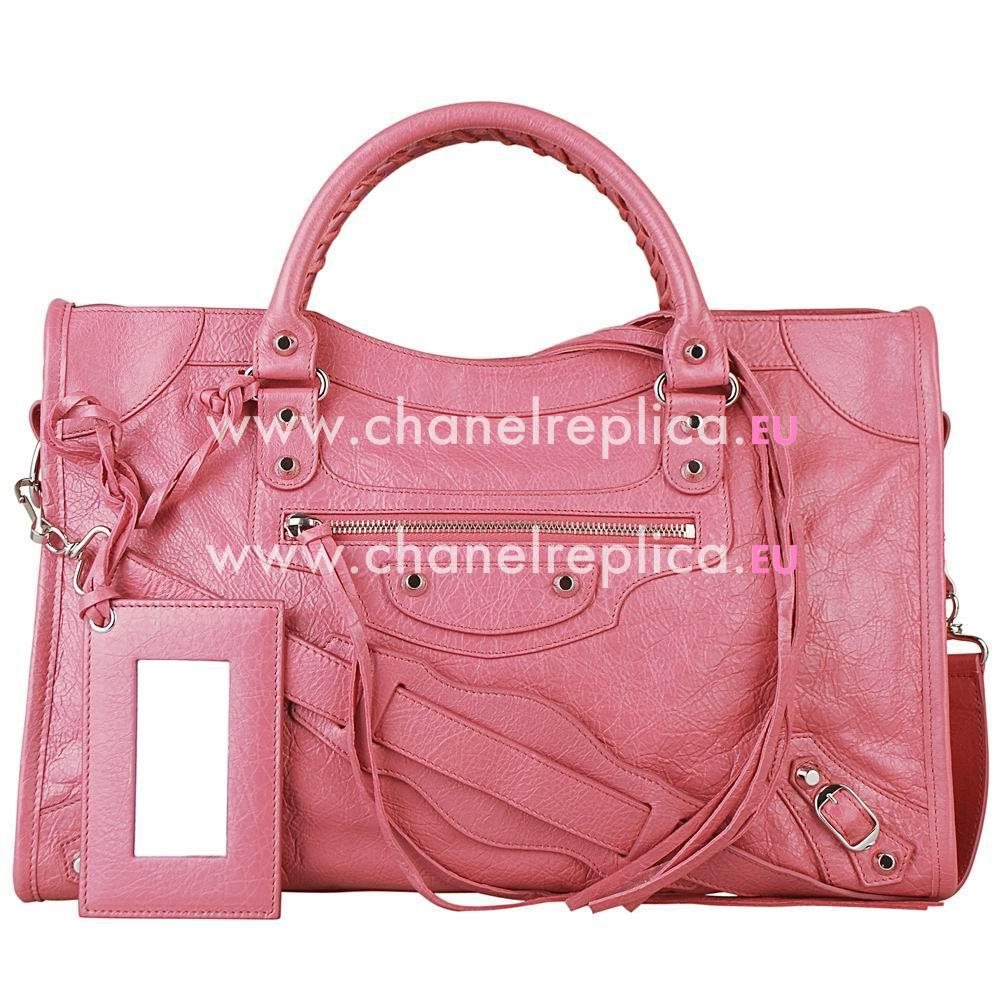 Balenciage City Lambskin Silvery hardware Classic Bag Pink B2654991