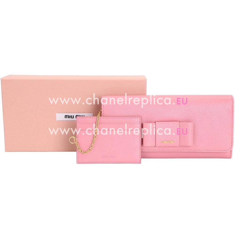 Miu Miu Pattina Madras Butterfly Nappa Wallet In Pink M7042610