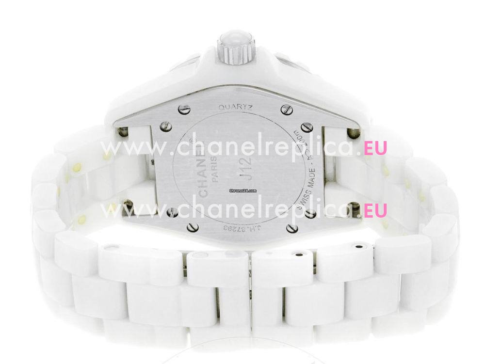 Chanel J12 White Ceramic & Steel Quartz Ladies Watch H0968