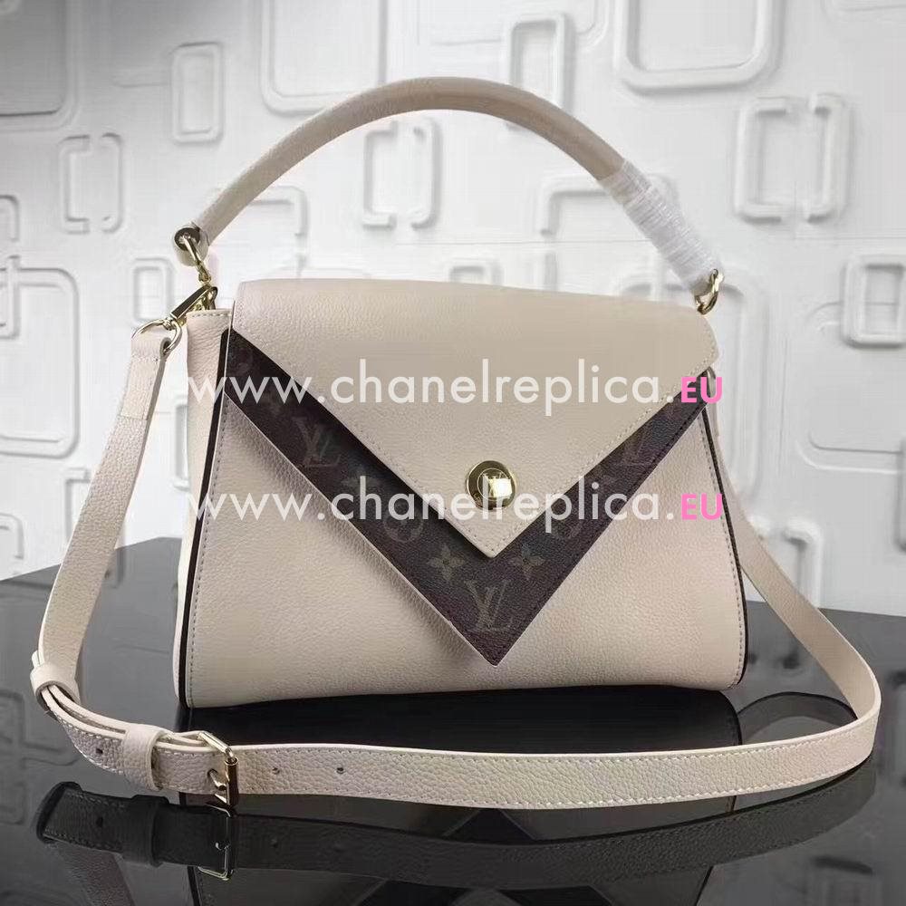 Louis Vuitton Double v calf leather and Monogram canvas Bag M54438