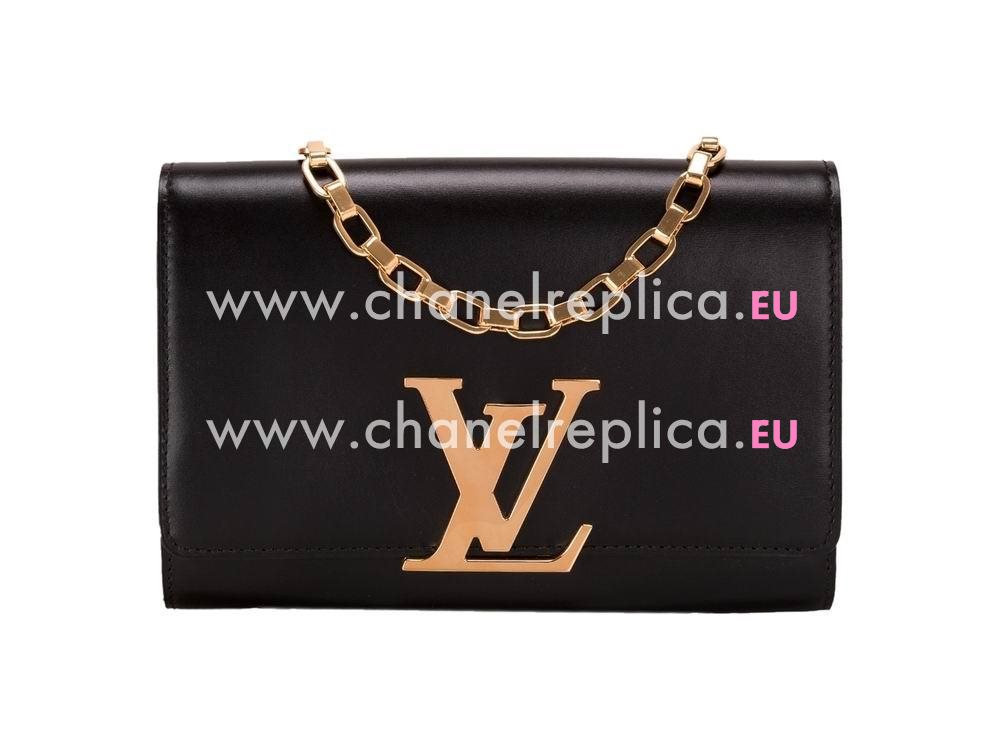 Louis Vuitton Calfskin Evening Clutch Chain Black M94265