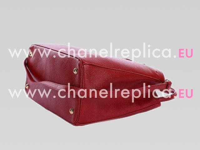 Prada Saffiano Lux Triangle Logo Handhand Red PR43926