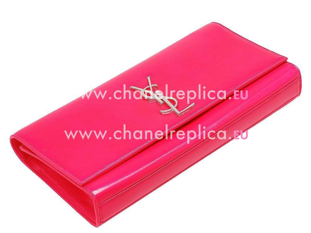 YSL Clutch Y Calfskin HandBag In Rose Pink YSL5173992