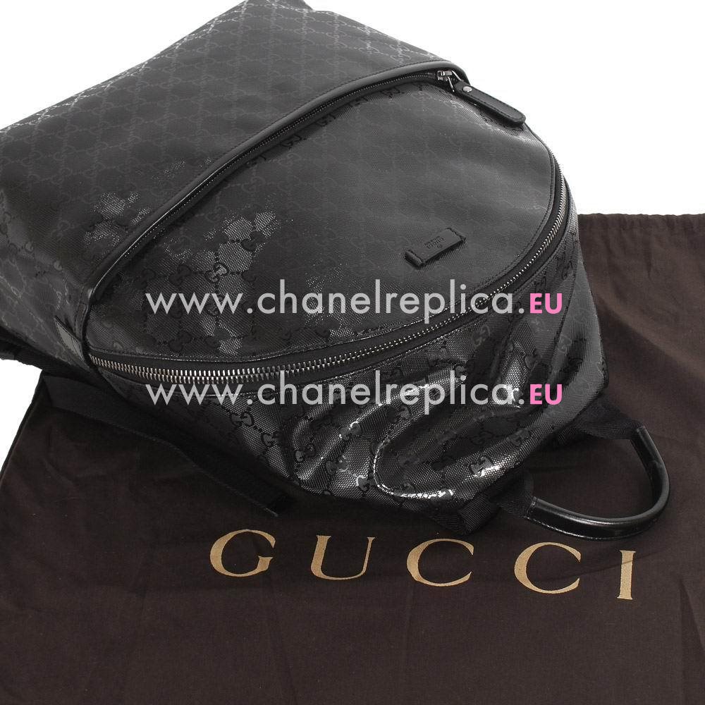 Gucci Classic GG Imprime PVC Backpack Bag In Black G4776165