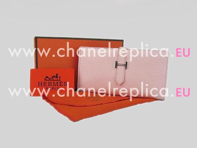 Hermes Dogon Clemence Leather Wallet Purse Pink H0005K