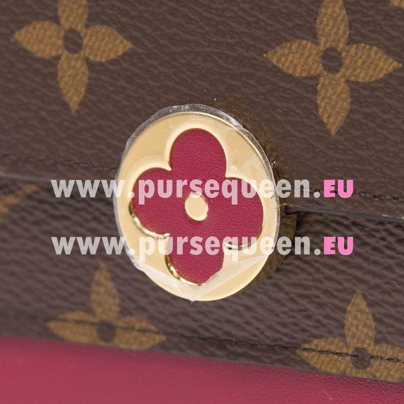 Louis Vuitton Monogram Canvas And Calfskin Leather Flore Chain Wallet Fuchsia M67404